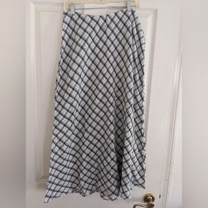 Universal Thread Navy Gingham Full Midi Skirt NWT